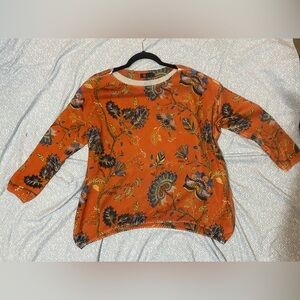 Floral Orange Blouse